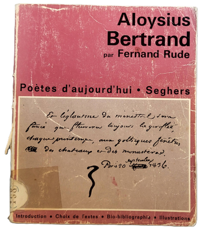 RUDE, Fernand, *Aloysius Bertrand* (1971)
